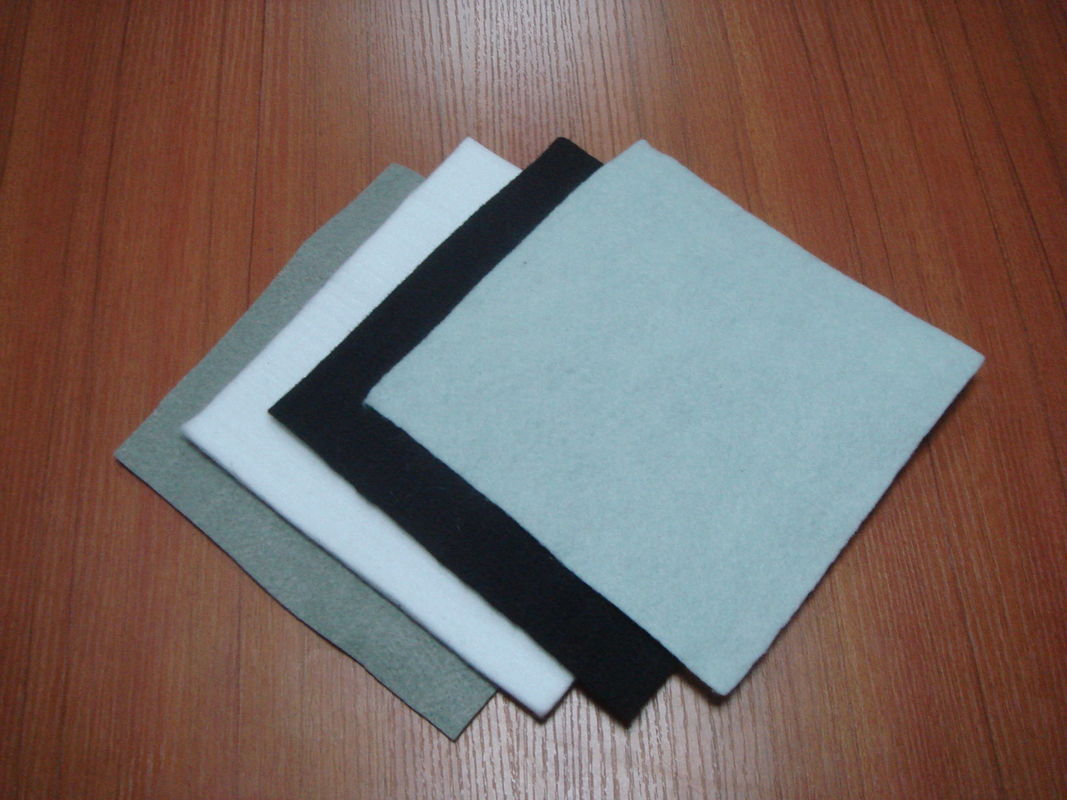 White / Black Short Fiber Needle Punched Geotextile / Non Woven Geotextile